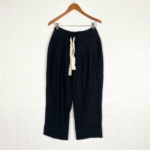 FP Free People Beach Day Tripper Pant Relaxed Oversized Size XS Balck Waffleknit